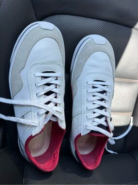 Original Penguin White, Red & Navy Low-Top Sneakers